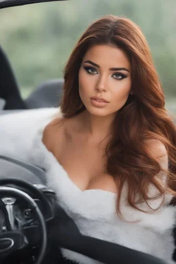 Demi Rose is so beautiful with her auburn hair and green eyes that all I want to do is paint a close-up facial portrait of her slumped over her steering wheel dead