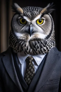 Owl in a suit