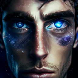 A man with galaxy eyes