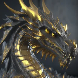 golden black dragon, unreal engine 5, 8k resolution, photorealistic, ultra detailed