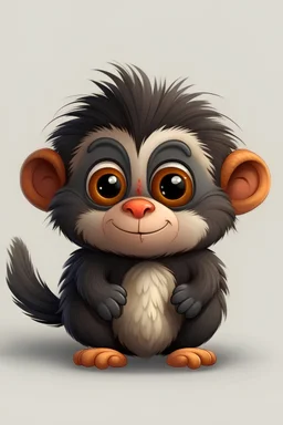 Make a single cute cartoon marmoset