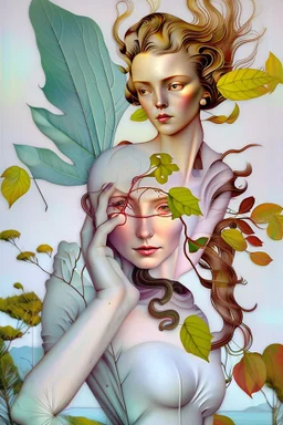 Streamline moderne woman windblown hair trees leaves carel weight Oxana dobrovolska catrin welz-stein andrea kowch andrea kurti art deco