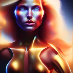 blonde superwoman. oil on canvas, kodachrome, volumetric light