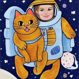 A cat in space with alien