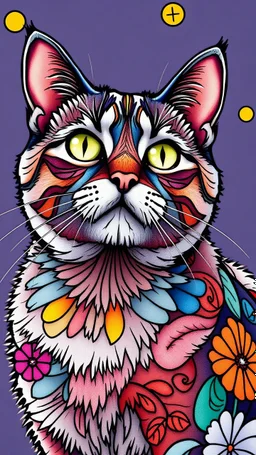 Vivid cat coloring book cat