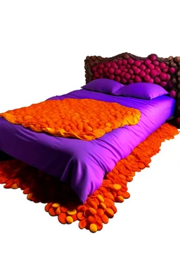 Bed completely made out of takis, no background