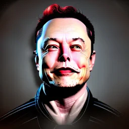 crosseyed Elon musk caricature