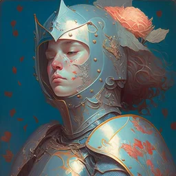 dream portrait of female knight by james jean