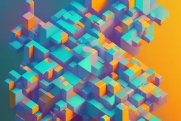 3D colorful geometric installation, simplistic, studio lighting, C4D, 16k, Behance, Artstation, centered, top down camera, vibrant