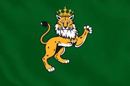 a lynx in a royal lion position like on flags or crests, vector