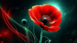 Beautiful poppy futuristic wallpaper