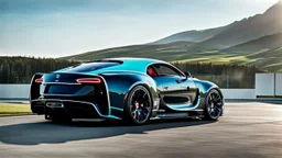 Rolls Royce Bugatti Chiron Hyper Sport, desktop wallpaper, 4K, Cinematic, rear view
