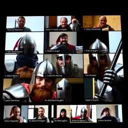 Zoom call involving several knights of the Middle Ages.