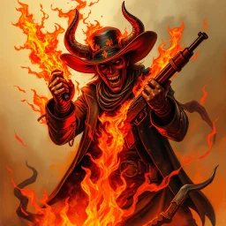 blaze the pyromaniac devil wild west bandit fantasy art