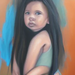 Full body portrait, painting, medium shot lady Babygirl