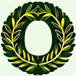 letter M, laurel wreath