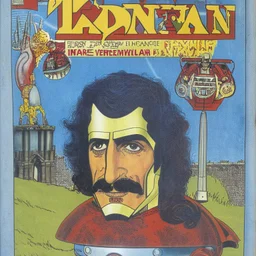 A 1980 medieval london comic cover of ironman frank zappa magazine. Monthy Pyton.