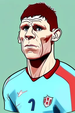 James Milner English soccer player cartoon 2d