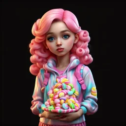 candy girl teenager, 3d,