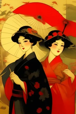 art from japanese style 1900 movie, pinup magazine comunism