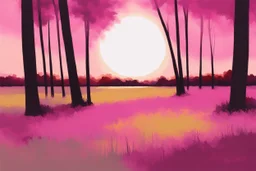 impressionism landscape in magenta, and toasted shadow color.