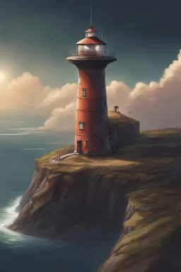 lighthouse at the edge of space, scifi artist