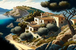 landscape, Greece, detailed