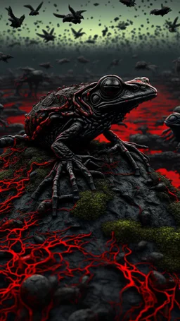 A frog black vein, human veins, mixing together a lot of them, like a forest, big and small veins a lot of them,