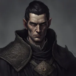 Dnd, fantasy, portrait, only face, archimage, medieval mosaic, ruthless, violent, old, black robe, very slim, black hair