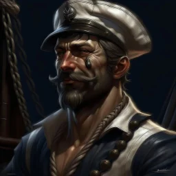 the sweaty seafarer Schweddy Tedge grimdark realistic