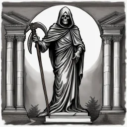 grim reaper as a roman statue