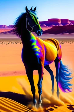 Radioactive horse painting in the desert