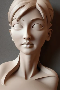 create a picture of sculptor who created beautiful sculpture of woman. Note: style as cartoon, attractive for children
