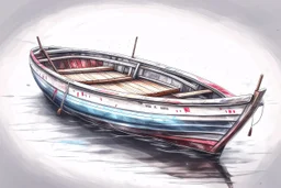 Fisherboat, realistic, colorfull, ocean, small boat, rowing boat