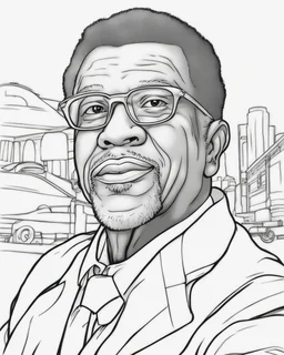 Outline art for coloring pages with Benjamin O. Davis, Jr., white background, sketch style, only use black outline, white background, no shadows and well and clear outline