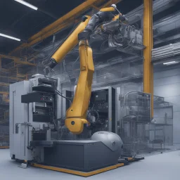 an industrial equipment powered by AI that is talking to the operator