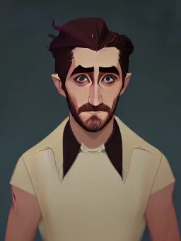 Portrait of a 30 year old strange gay wizard like Jake Gyllenhaal