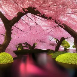 the most stunning, gorgeous cherryblossom tree on a lush island with reflective lake, high-detailed, fine-detailed, intricate, 8k resolution, digital art, detailed matte, volumetric lighting, dynamic lighting, ornate, baroque, illustration, 3D octane render, brian froud, howard lyon, selina french, greg rutowski