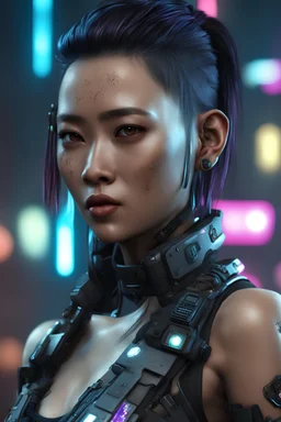 cyberpunk female borneo indonesia, 8k, realistic,