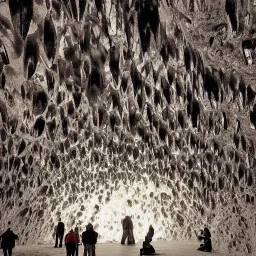 People in a shining a crystal cave by breugal