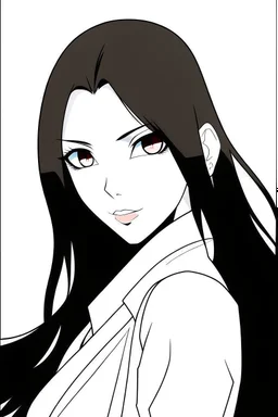 A brunette girl, in the style of Tite Kubo's Bleach