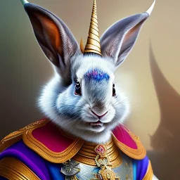 fantasy magic, sharp focus, illustration, highly detailed, digital painting, concept art, art germ and Paul Lewin and Kehinde Wiley, masterpiece silver rabbit with unicorn horn