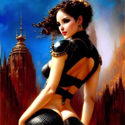 Drawing of beautiful face,'beautiful booty,Busty CAtWoman',intense stare, ancient skintight armor, balanciaga fashion clothe painting by gaston bussiere, greg rutkowski, yoji shinkawa, yoshitaka amano, tsutomu nihei, donato giancola, tim hildebrandt, Oil on canvas, cinematic composition, extreme detail,fit full head inside picture,16k