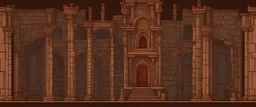 old large castle interier for retro 2d platformer