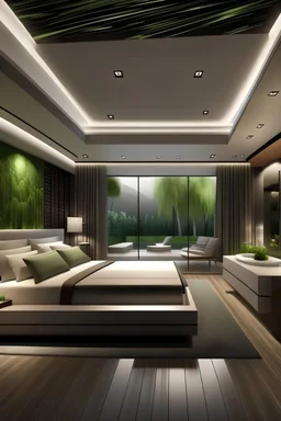 Modern with high luxury technology embodying the nature villa rooms