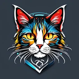 cat logo with color