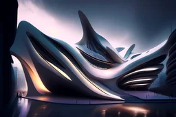 Museum of architecture Zaha Hadid digital art 8k