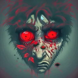 make an illustration of a Weed addict with red eye,