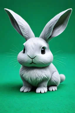 silver grey rabbit with ears drooping down