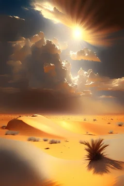 desert, sun, clouds,